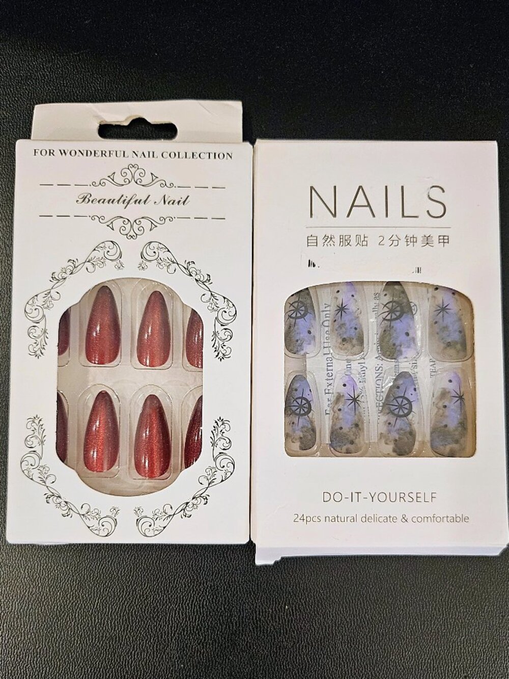 💯 2 Set of Dark Press-On Nails 💯